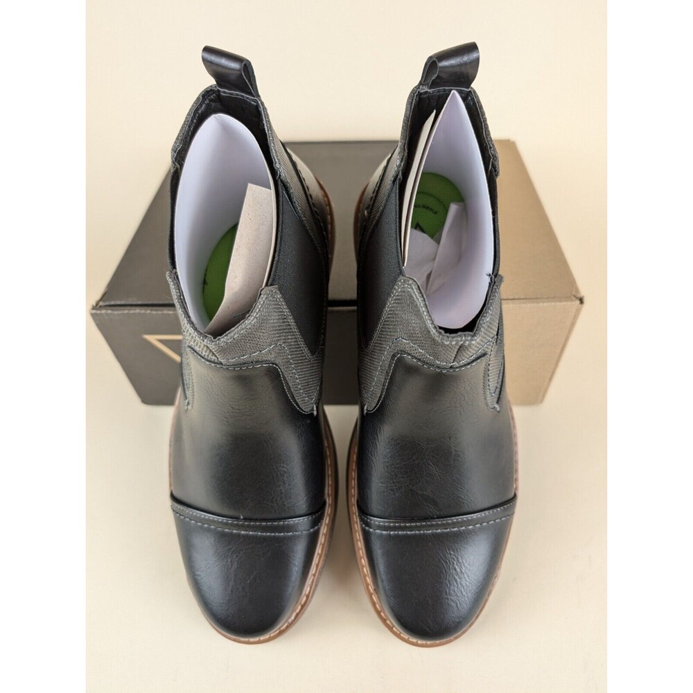 Vance Co Boots Mens 10 Wide Lancaster Chelsea Black Ankle Top Casual Shoes NEW - Picture 4 of 11